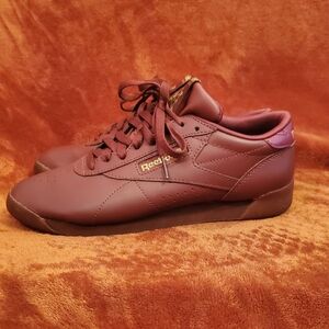 Reebok Women's Burgundy and Gold Sneakers